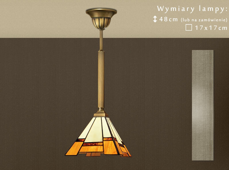 Lampa mosiężna z witrażowym kloszem O-S1M - obrazek 2