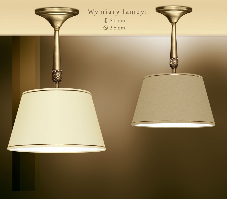 Sufitowa lampa mosiężna z abażurem NA-S1BK