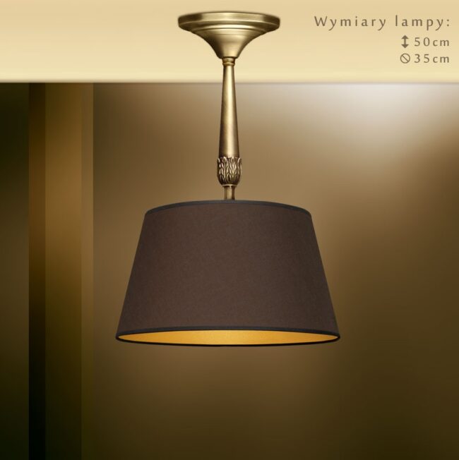 Lampa mosiężna z brązowym abażurem NA-S1BKm