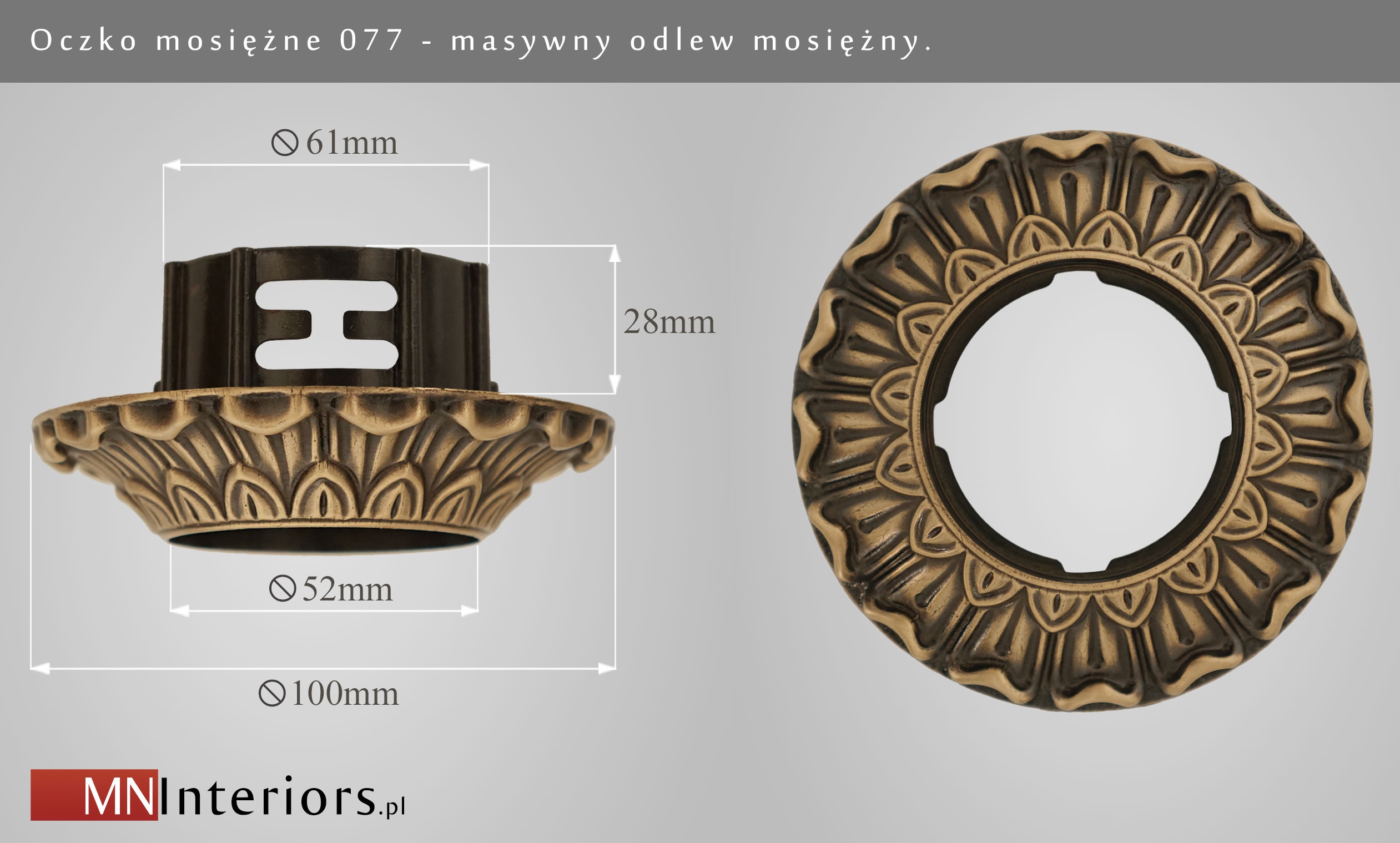Głowica halogenowa mosiężna 077 - obrazek 2
