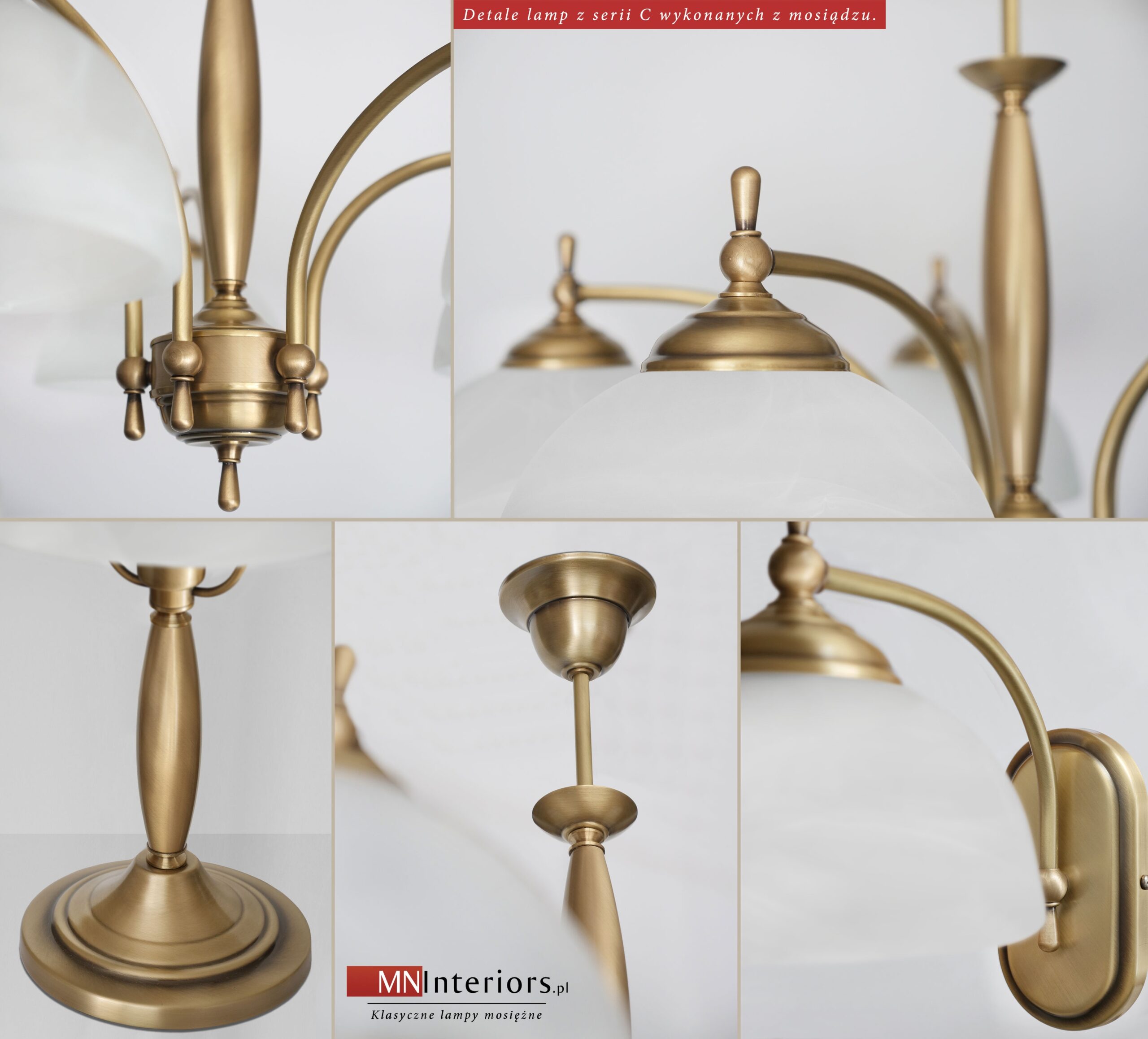 Mosiężna lampa stołowa C-B1G - obrazek 3