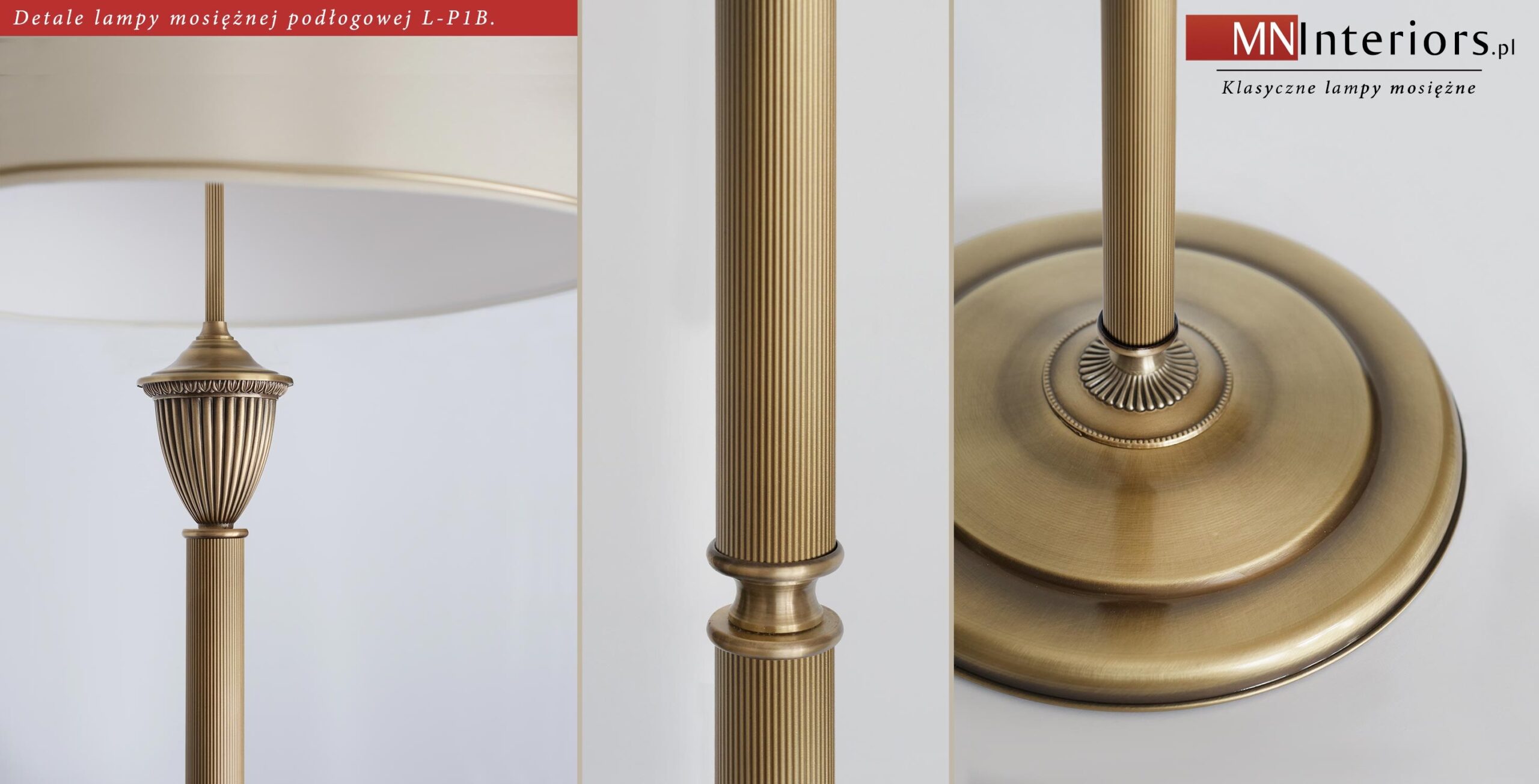Złota lampa podłogowa do salonu L-P1B - obrazek 2