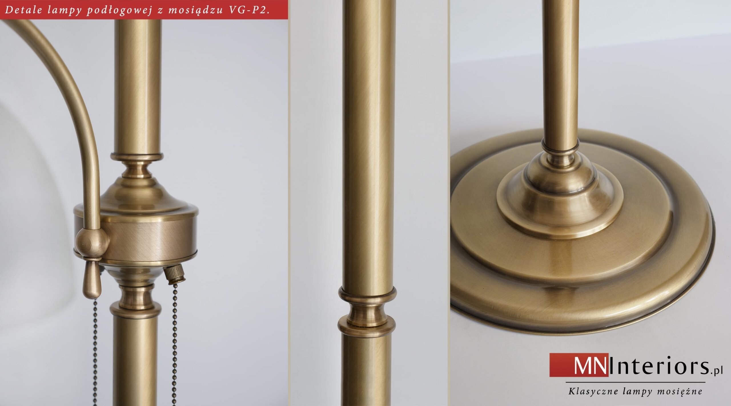 Lampa podłogowa mosiężna VG-P2 - obrazek 2