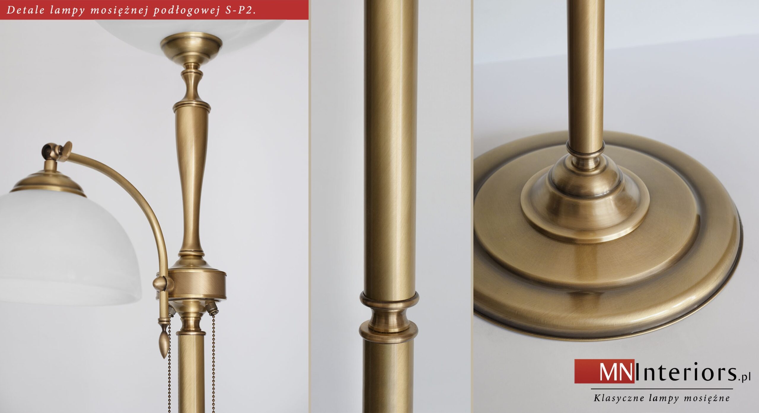 Lampa podłogowa mosiężna S-P2 - obrazek 2