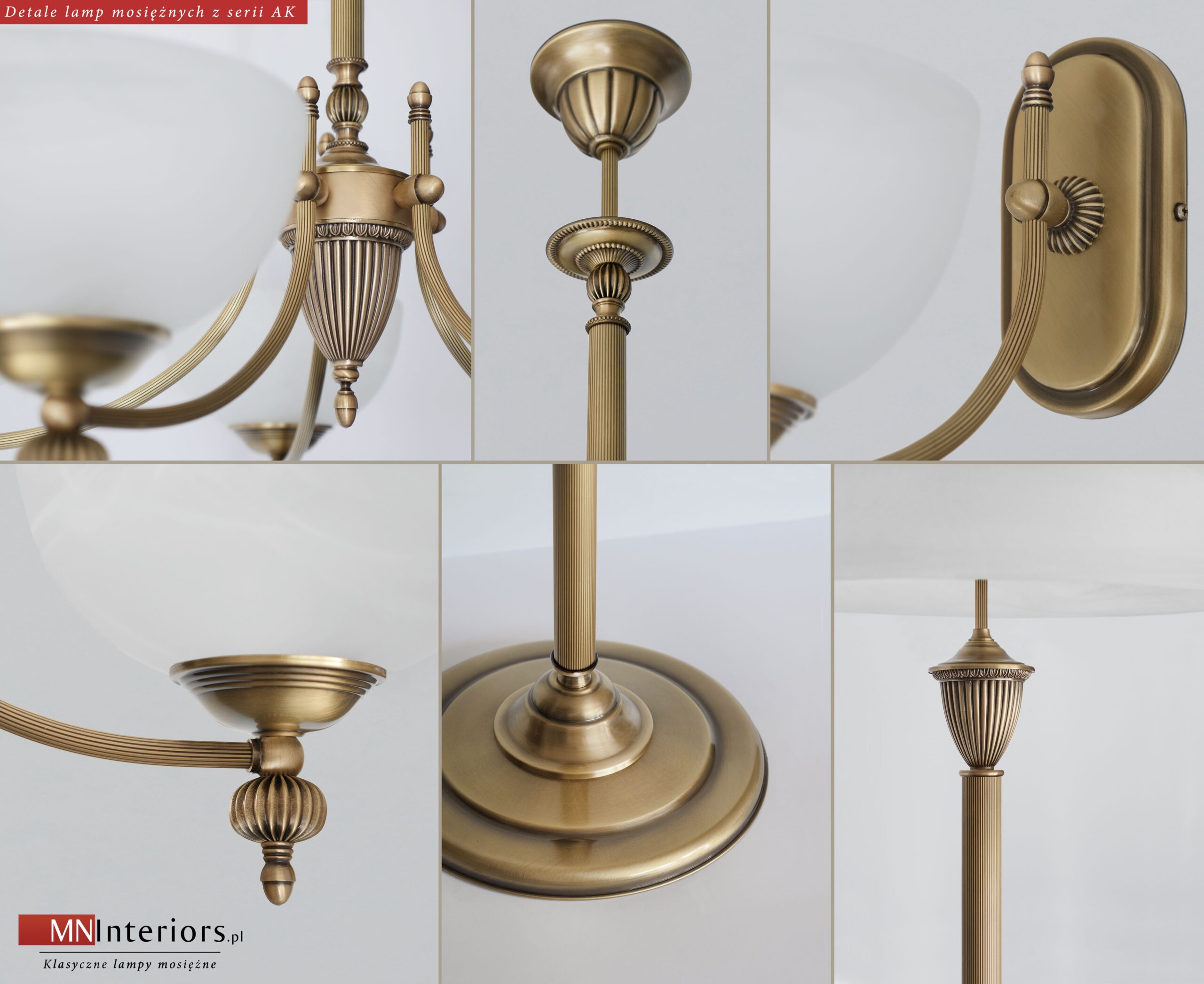 Klasyczna lampa mosiężna AK-S3D - obrazek 3