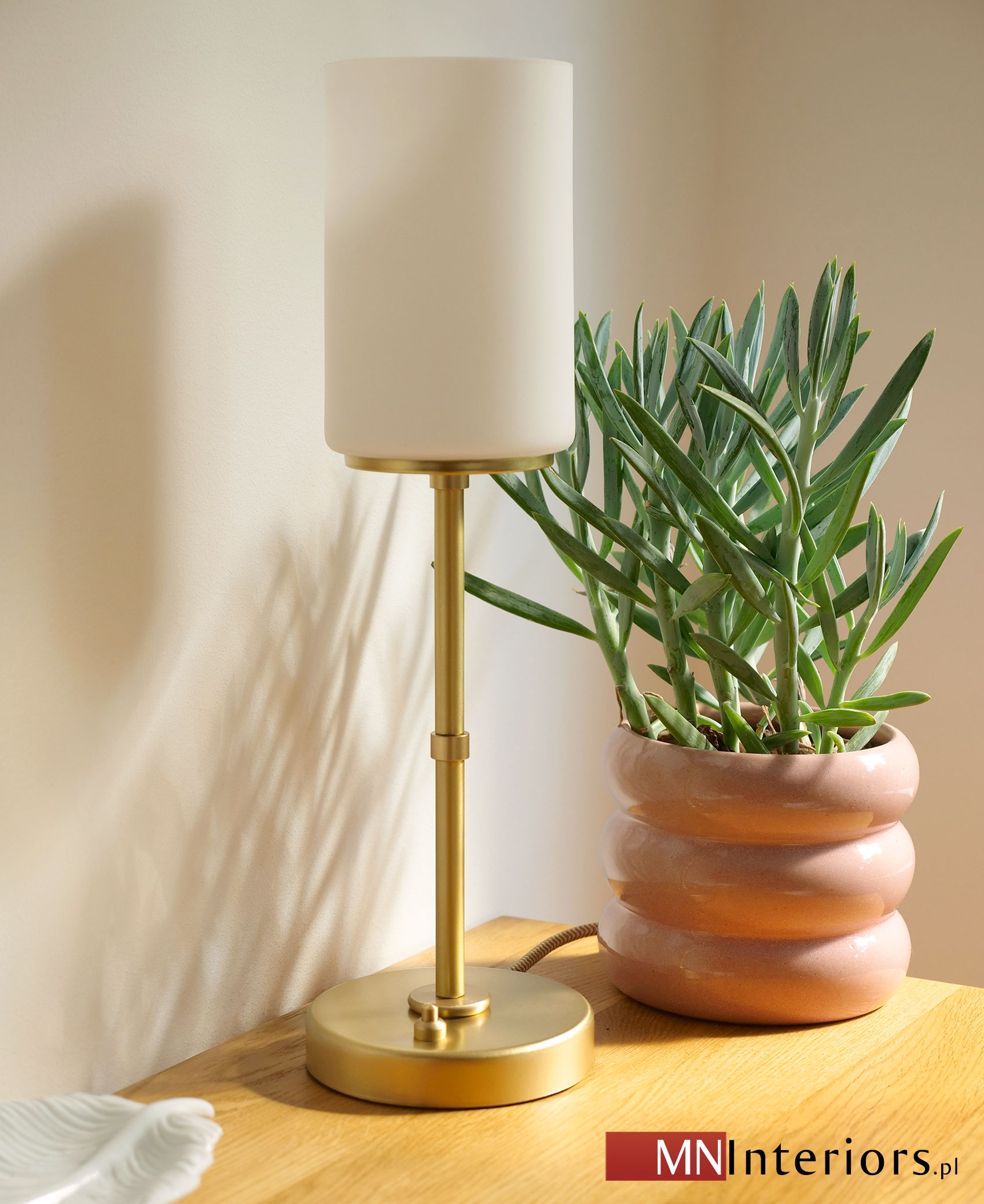 Prosta złota lampka biurkowa KR-B1U - obrazek 2