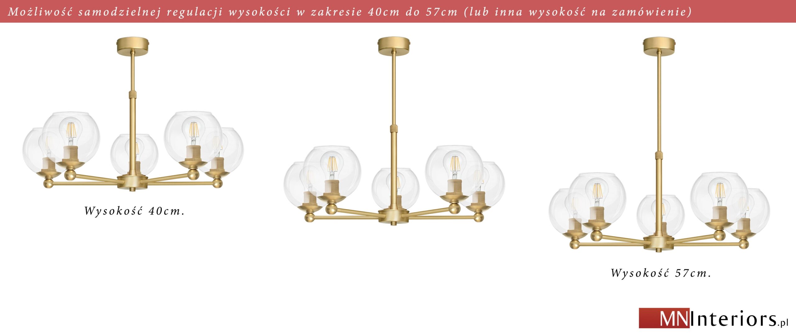 Złoty regulowany żyrandol KLT-S5AR - obrazek 2
