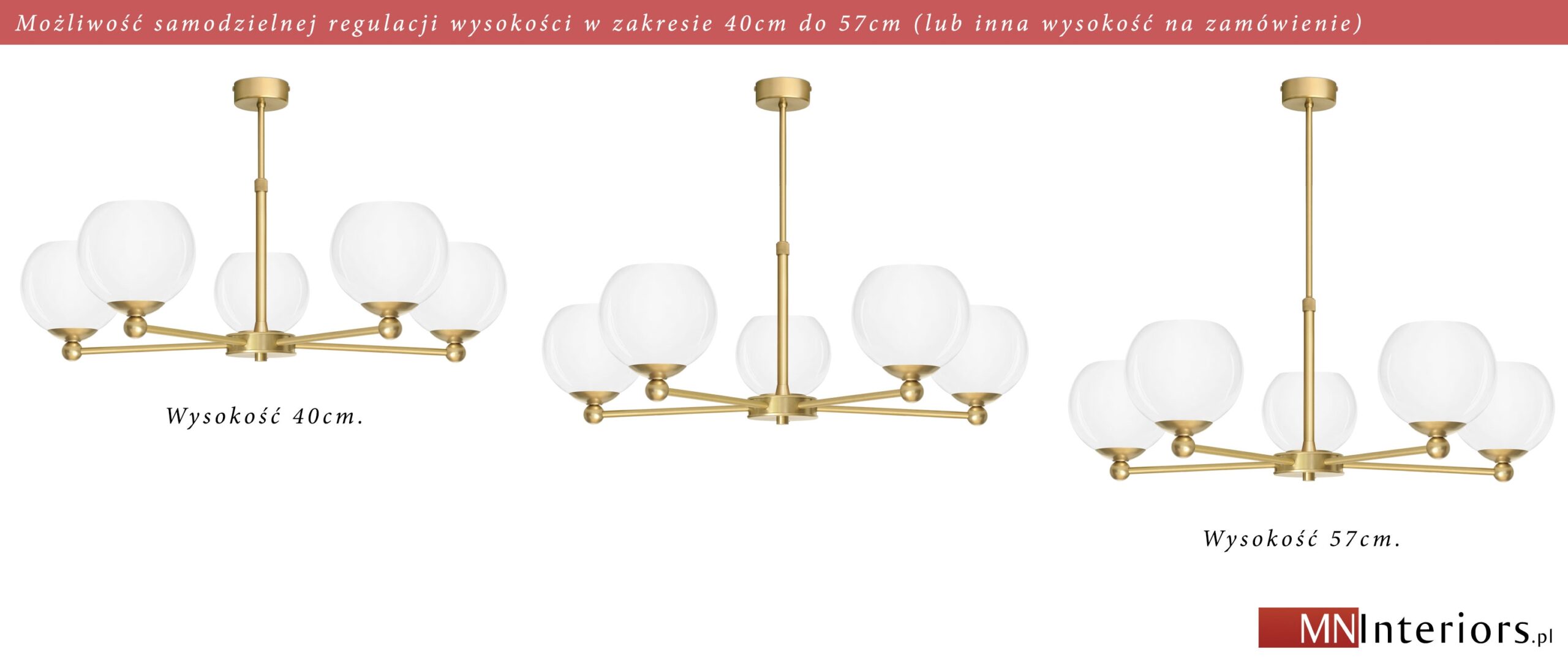 Elegancki złoty żyrandol do salonu KL-S5ARD - obrazek 2