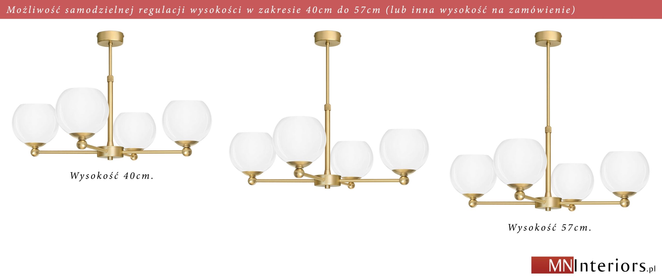 Złoty żyrandol do salonu KL-S4AR - obrazek 2
