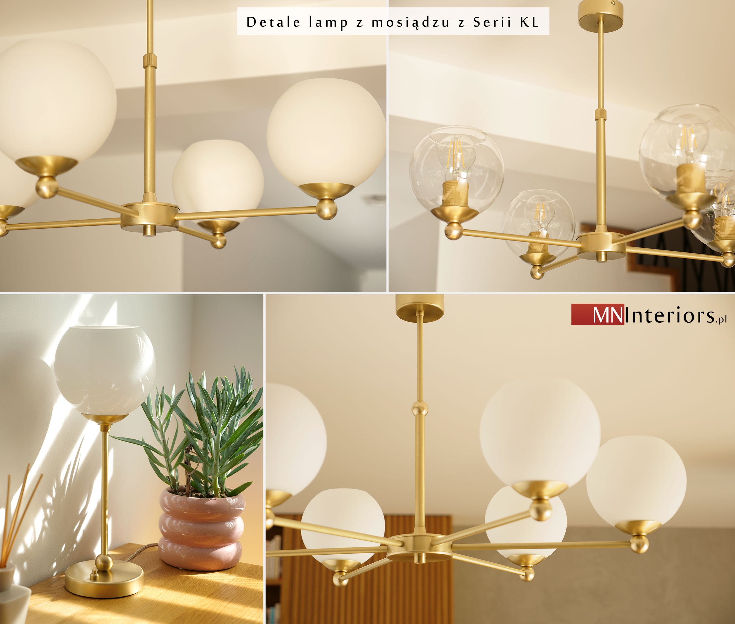 Złota lampa wisząca KLM-S2T - obrazek 2