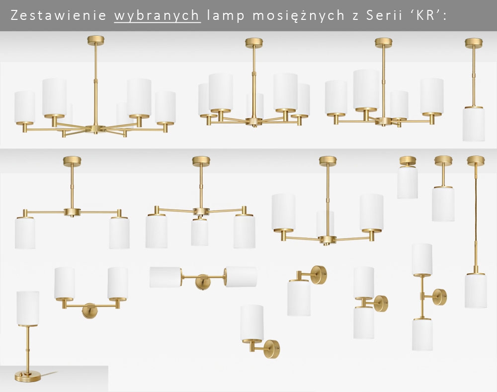 Złota lampa wisząca na przewodzie KR-S1G - obrazek 4