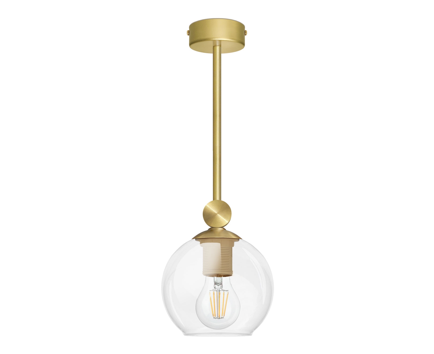 Lampa wisząca mosiężna z kloszem kulą GT-S1