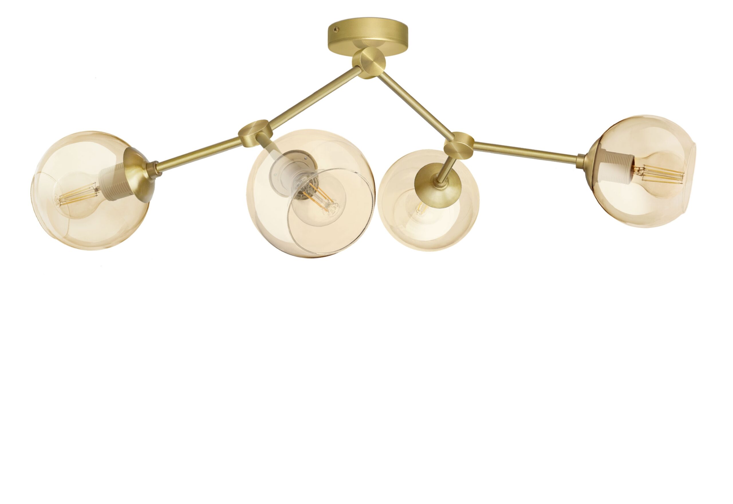 Złota 4 punktowa niska lampa sufitowa GB-S4K