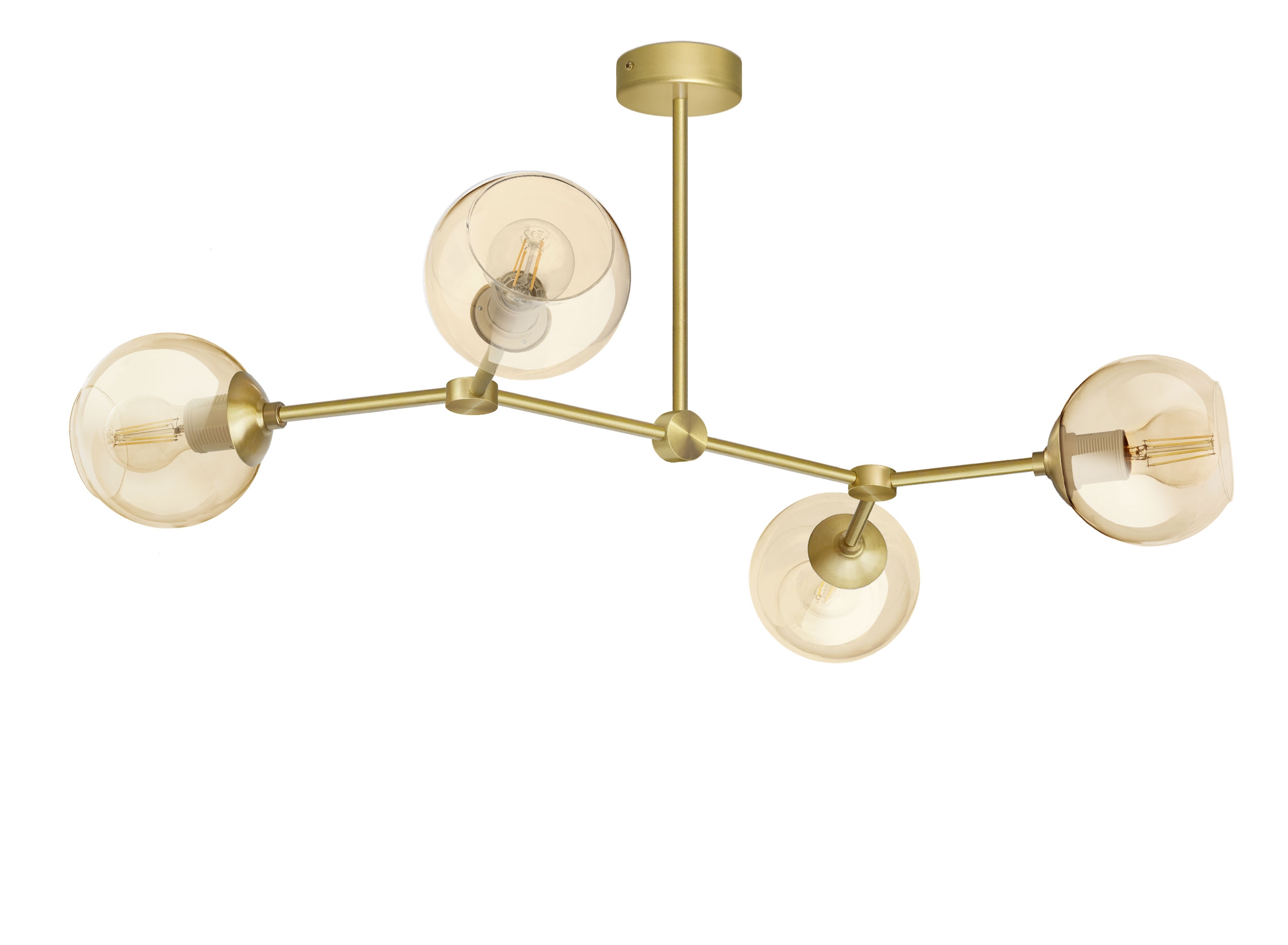 Złota mosiężna lampa do salonu lub pokoju GB-S4T