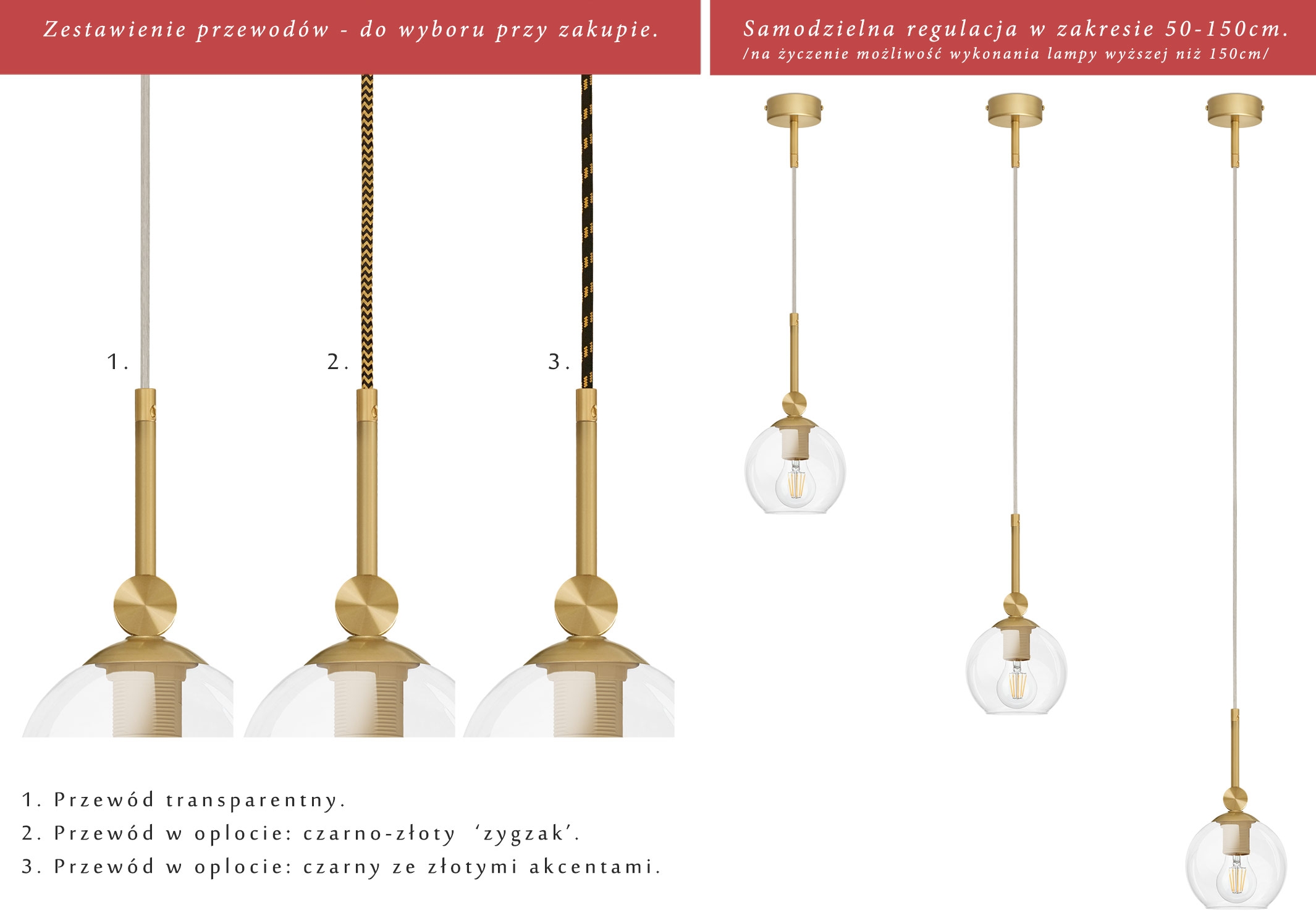 Złota nowoczesna lampa nad stolik nocny GT-S1G - obrazek 2