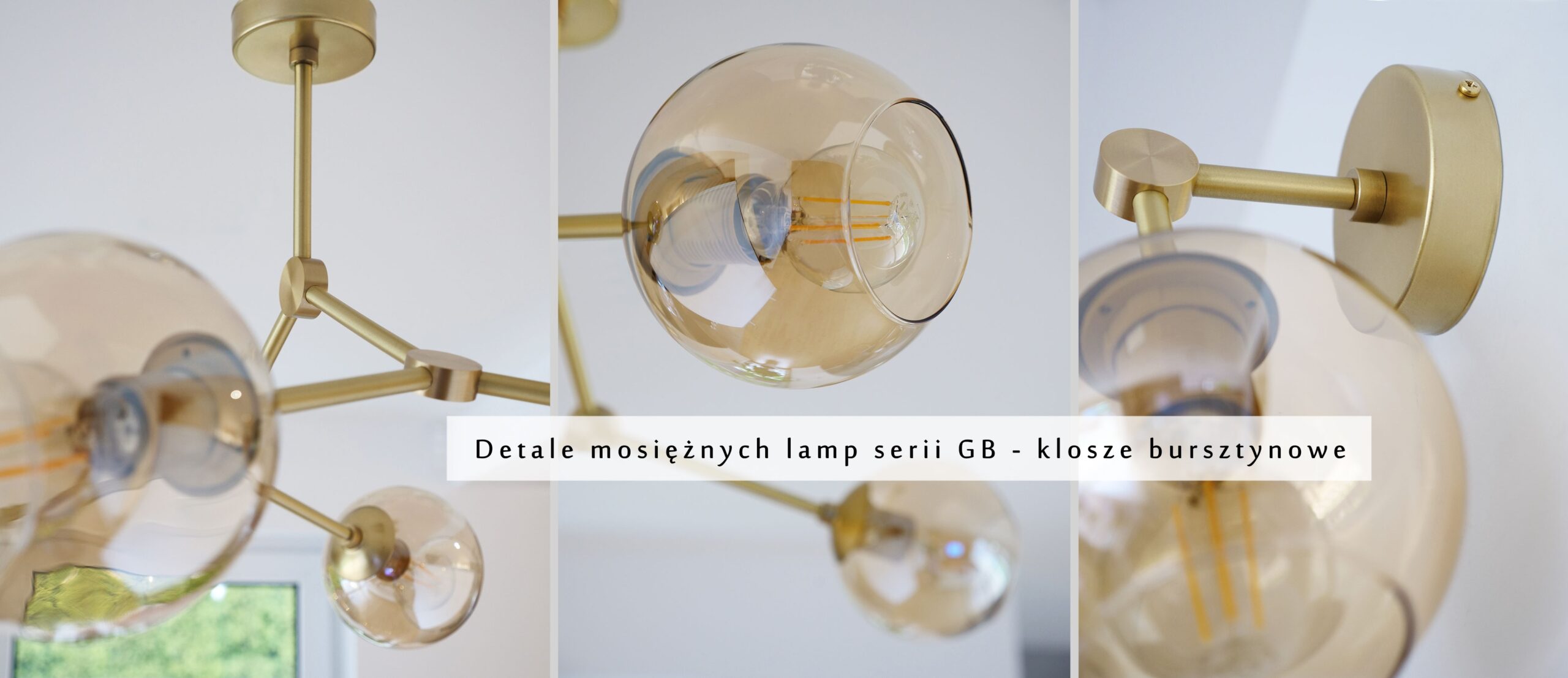 Złota lampa do korytarza z kloszem kulą GB-S1K - obrazek 2