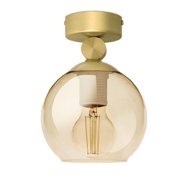 Złota lampa do korytarza z kloszem kulą GB-S1K