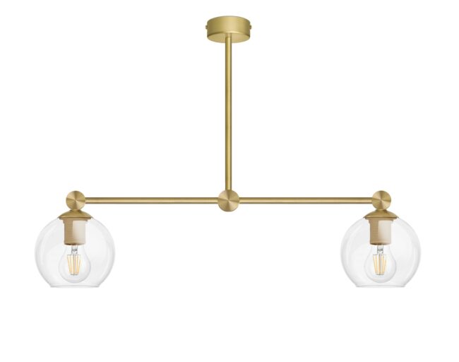 Złota mosiężna lampa z dwoma kloszami GT-S2L