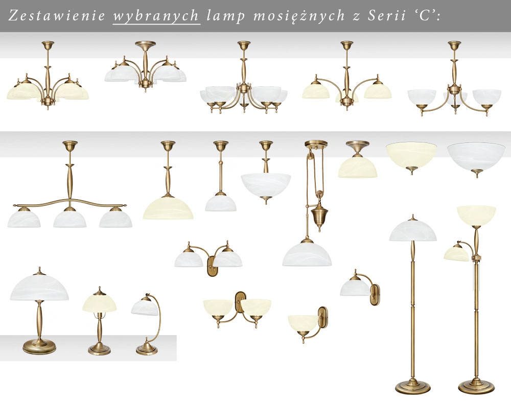 Mosiężny żyrandol nad stół C-S3L - obrazek 4