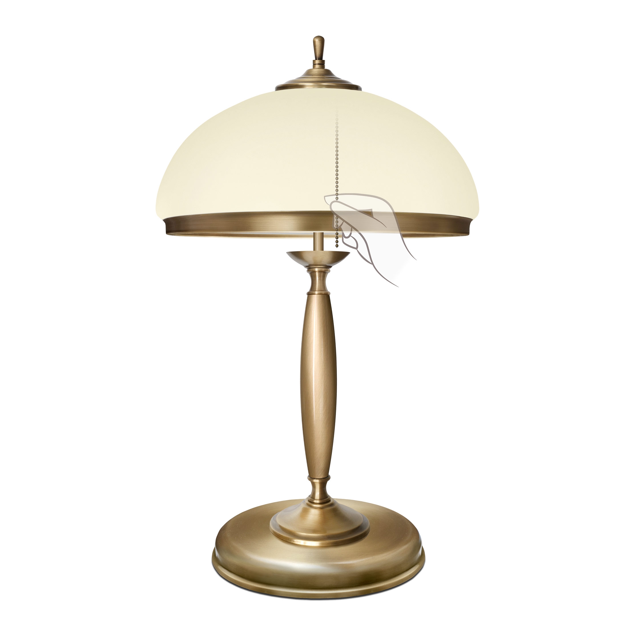 Złota lampa na komodę włączana łańcuszkiem CR-B2E-L