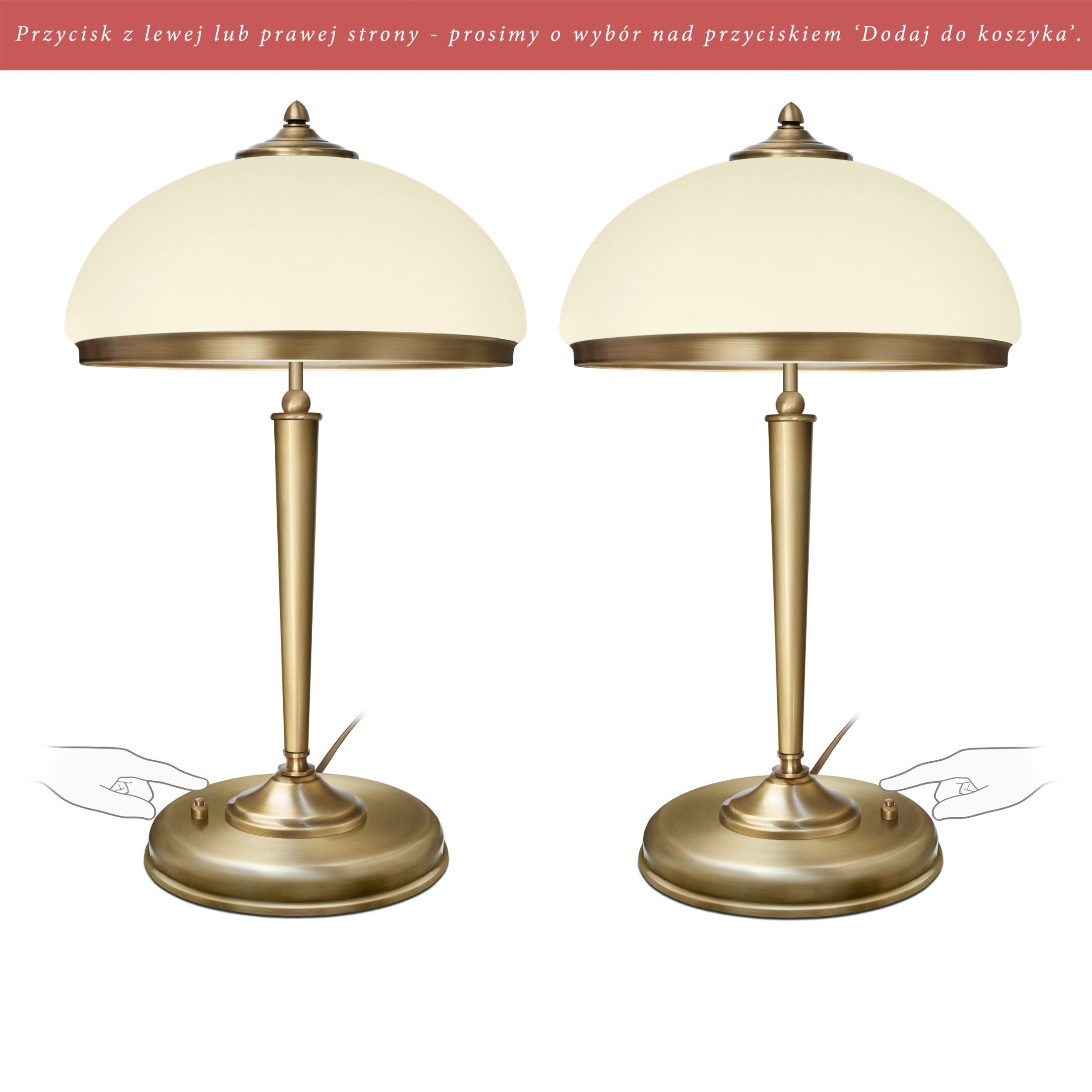 Lampa gabinetowa z kremowym kloszem YR-B2E-P - obrazek 2