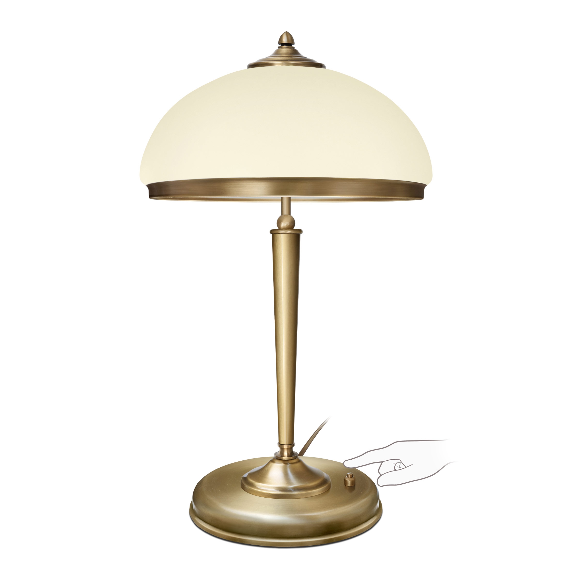 Lampa gabinetowa z kremowym kloszem YR-B2E-P