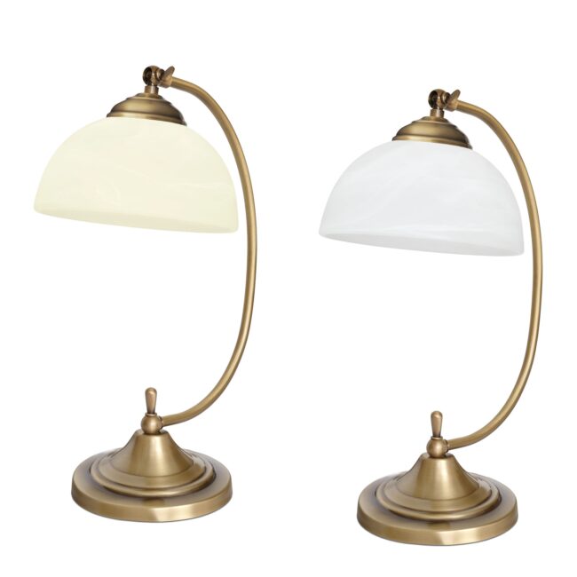 Patynowana lampa stołowa z mosiądzu C-B1C