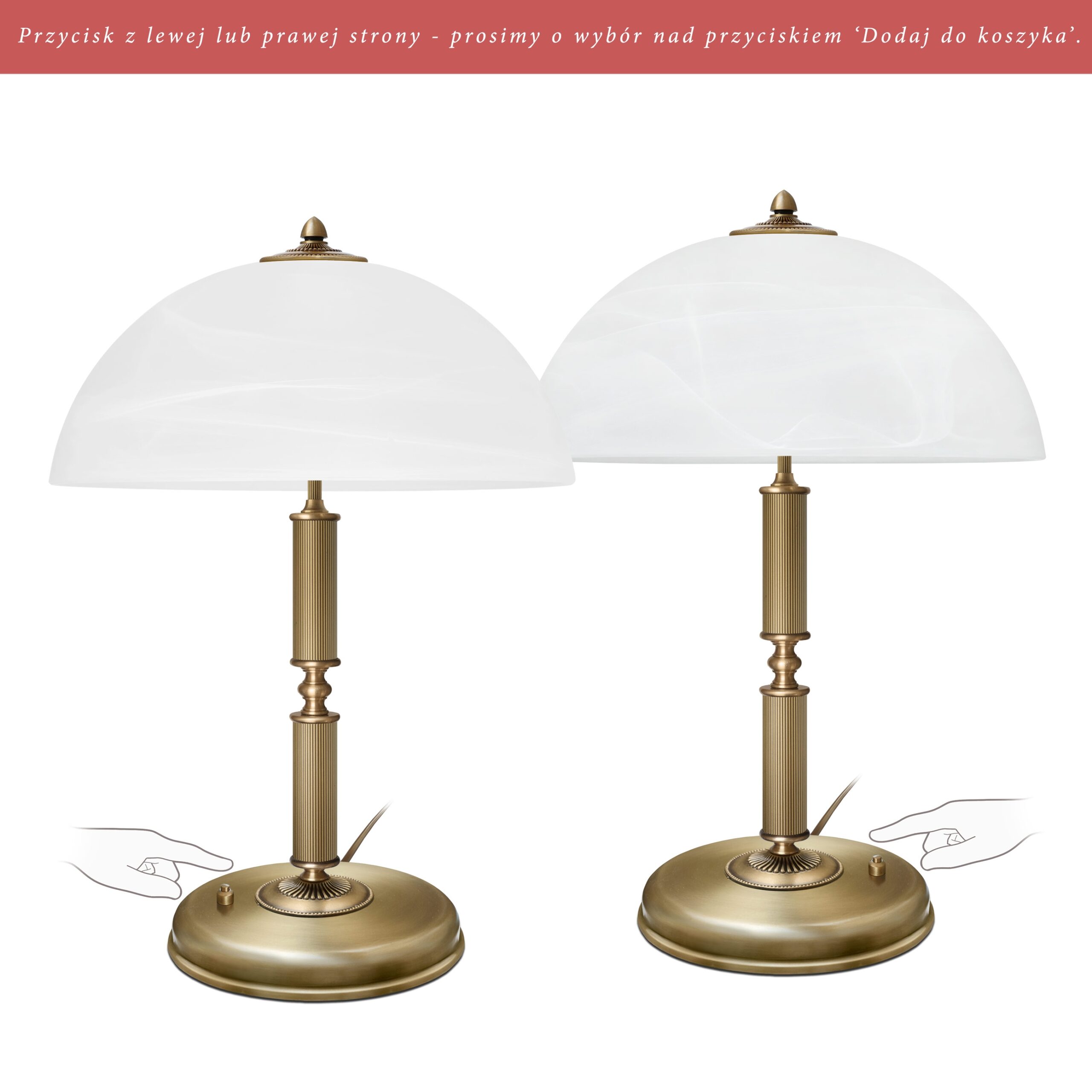 Złota lampa stołowa na komodę B-B2-P - obrazek 2