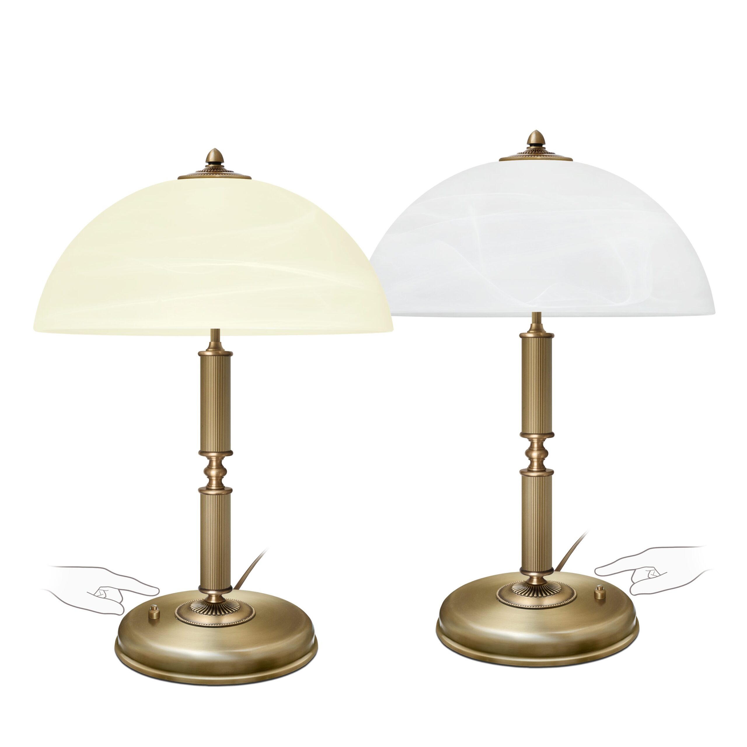 Złota lampa stołowa na komodę B-B2-P