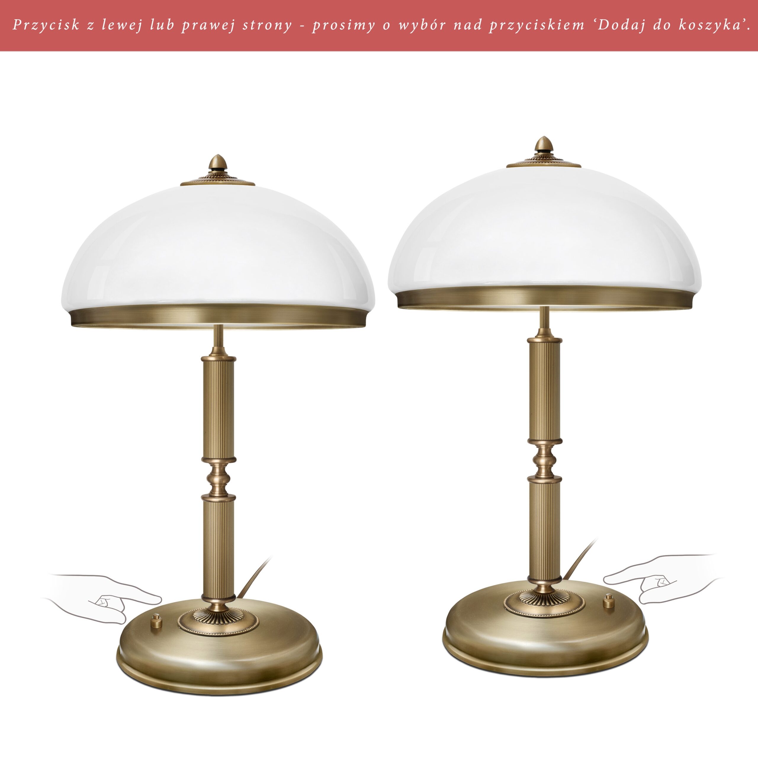 Duża złota biurkowa lampa mosiężna R-B2-P - obrazek 2