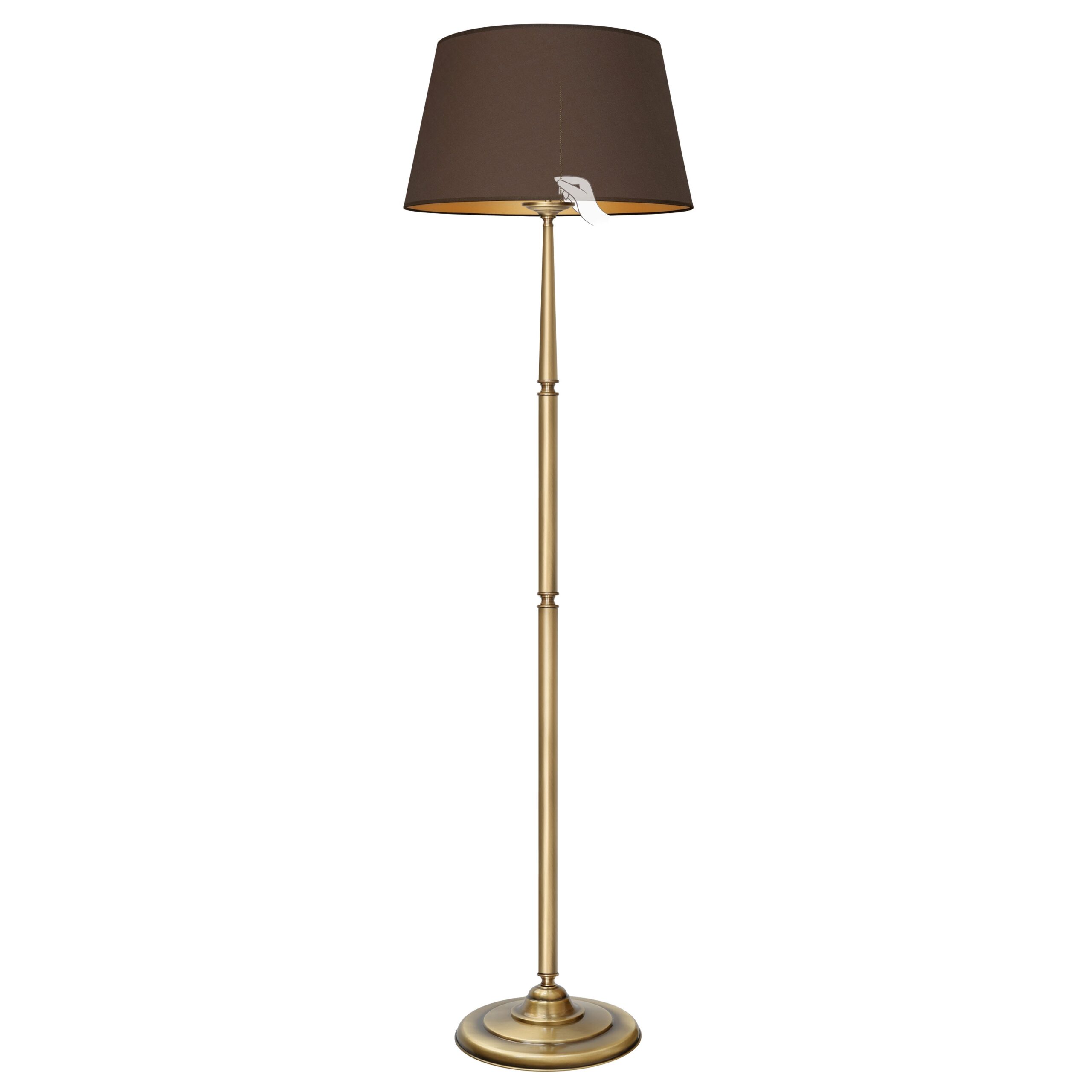 Antyczna lampa podłogowa z mosiądzu YA-P1m-L