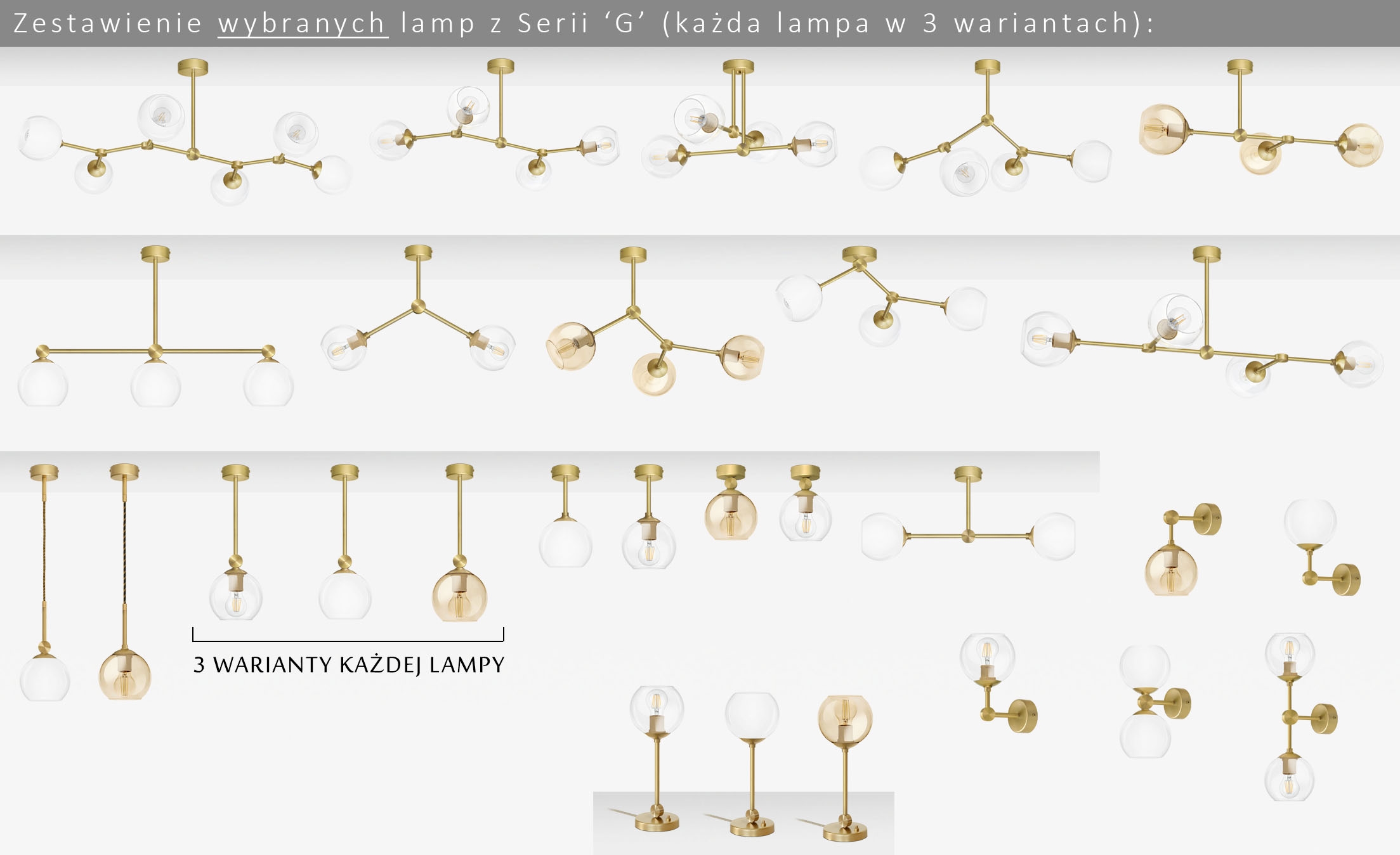 Nowoczesna złota mosiężna lampa wisząca GT-S3 - obrazek 4