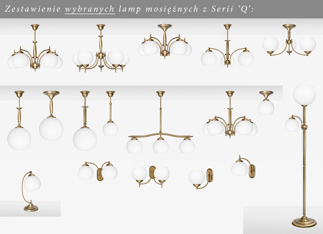 Lampa z mosiądzu do jadalni QC-S3L - obrazek 2