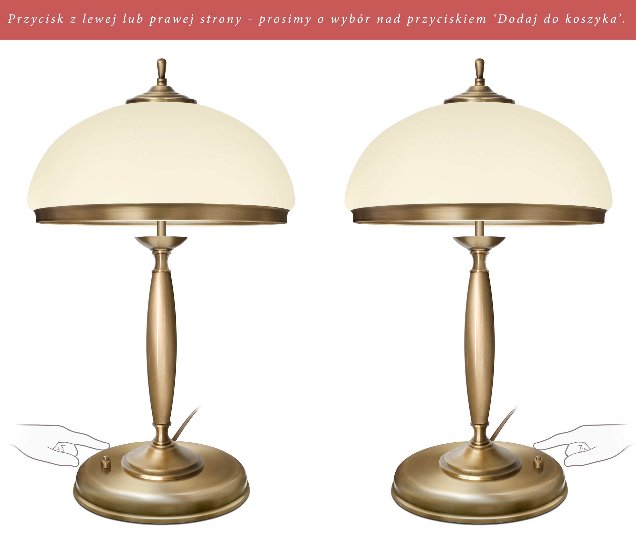 Klasyczna lampa stołowa z włącznikiem na podstawie CR-B2E-P - obrazek 2