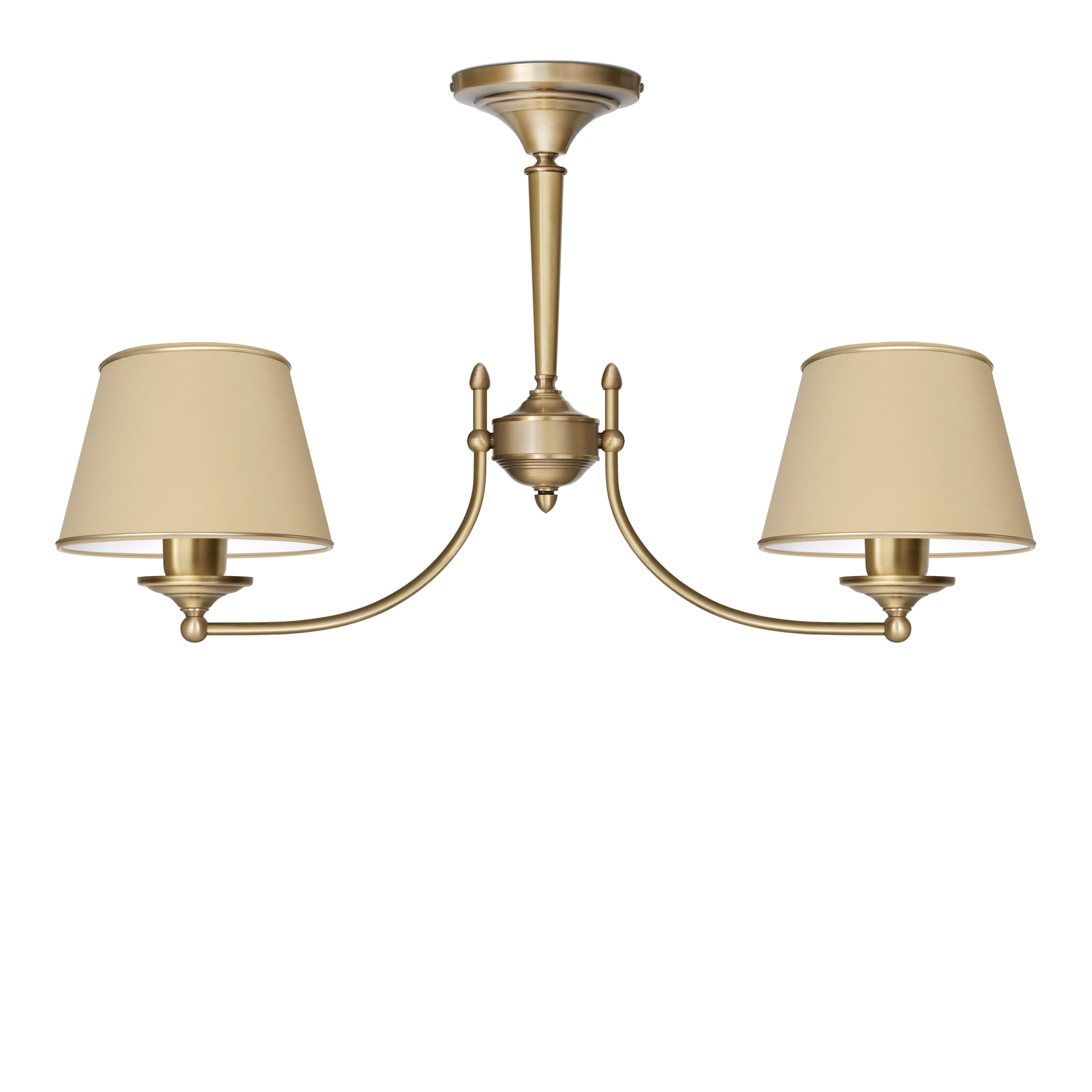 Lampa mosiężna z dwoma abażurami YA-S2AK