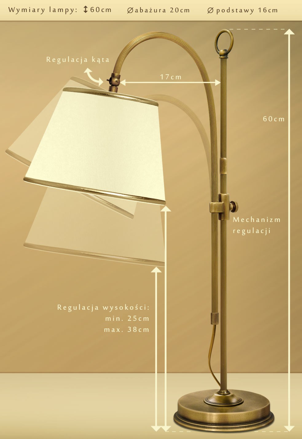 Lampa stołowa z abażurem L-B1W - obrazek 2