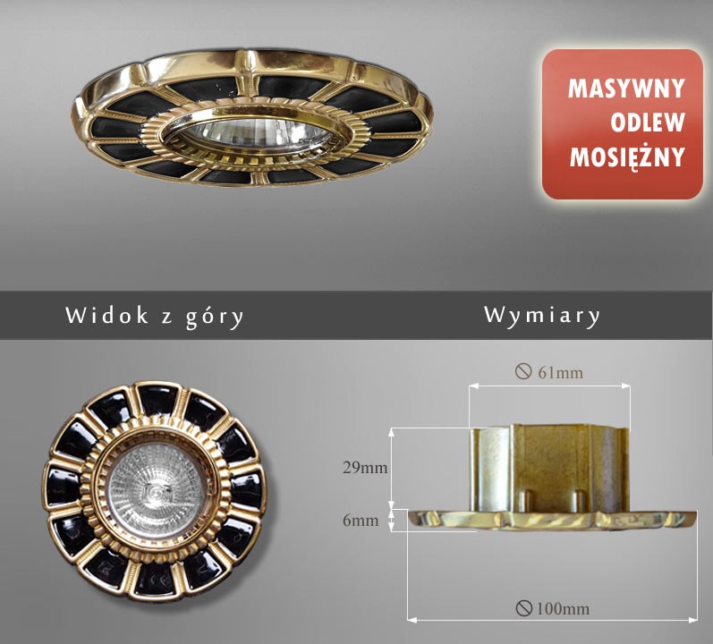 Oczko podtynkowe mosiężne 102C