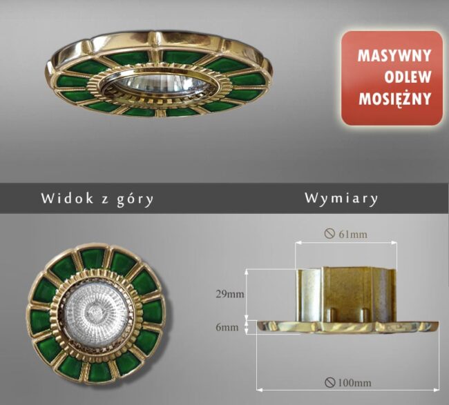 Oczko wpuszczane mosiężne 102Z