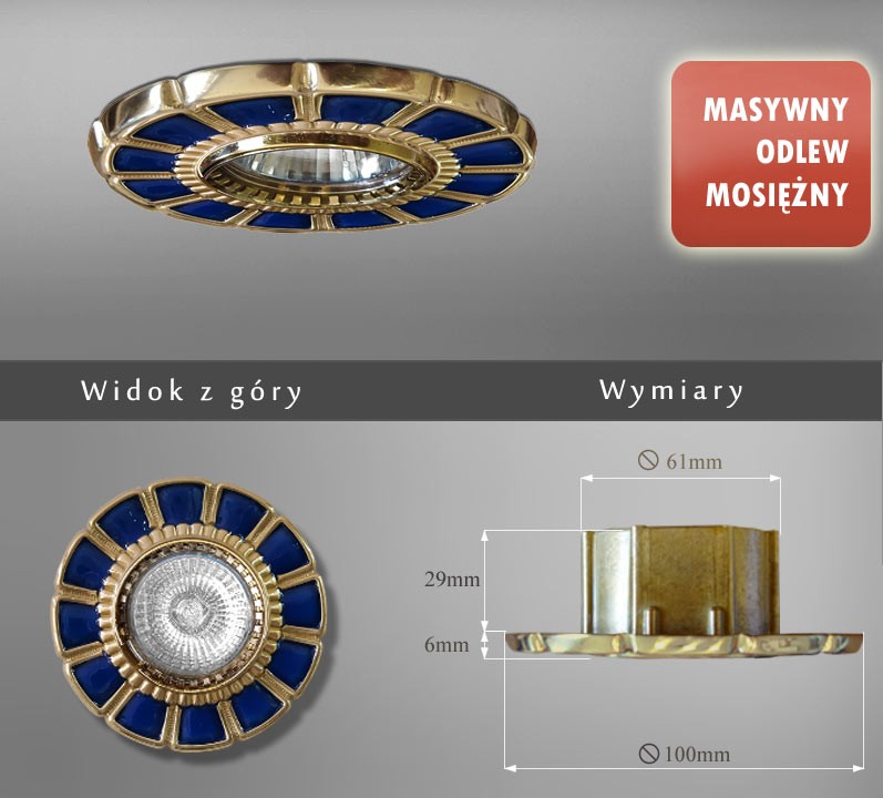 Oczko podtynkowe mosiężne 102N