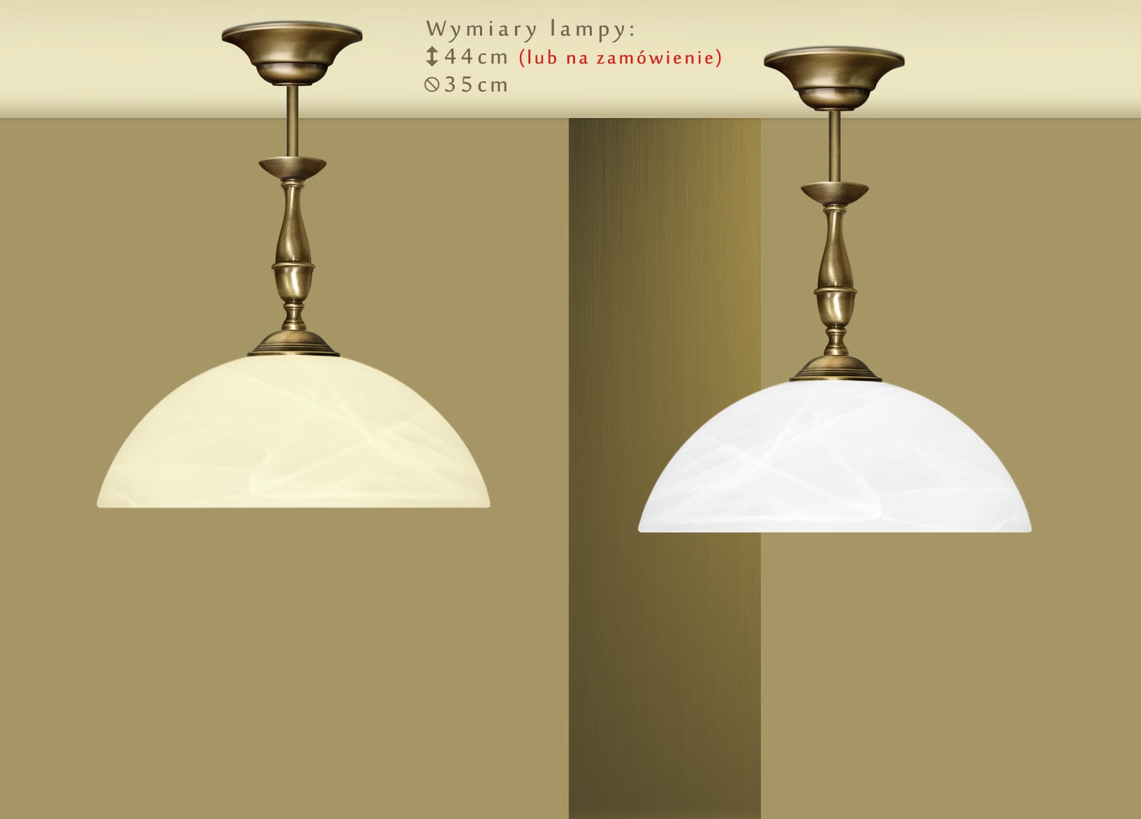 Lampa mosiężna z 1 kloszem U-S1C - obrazek 2