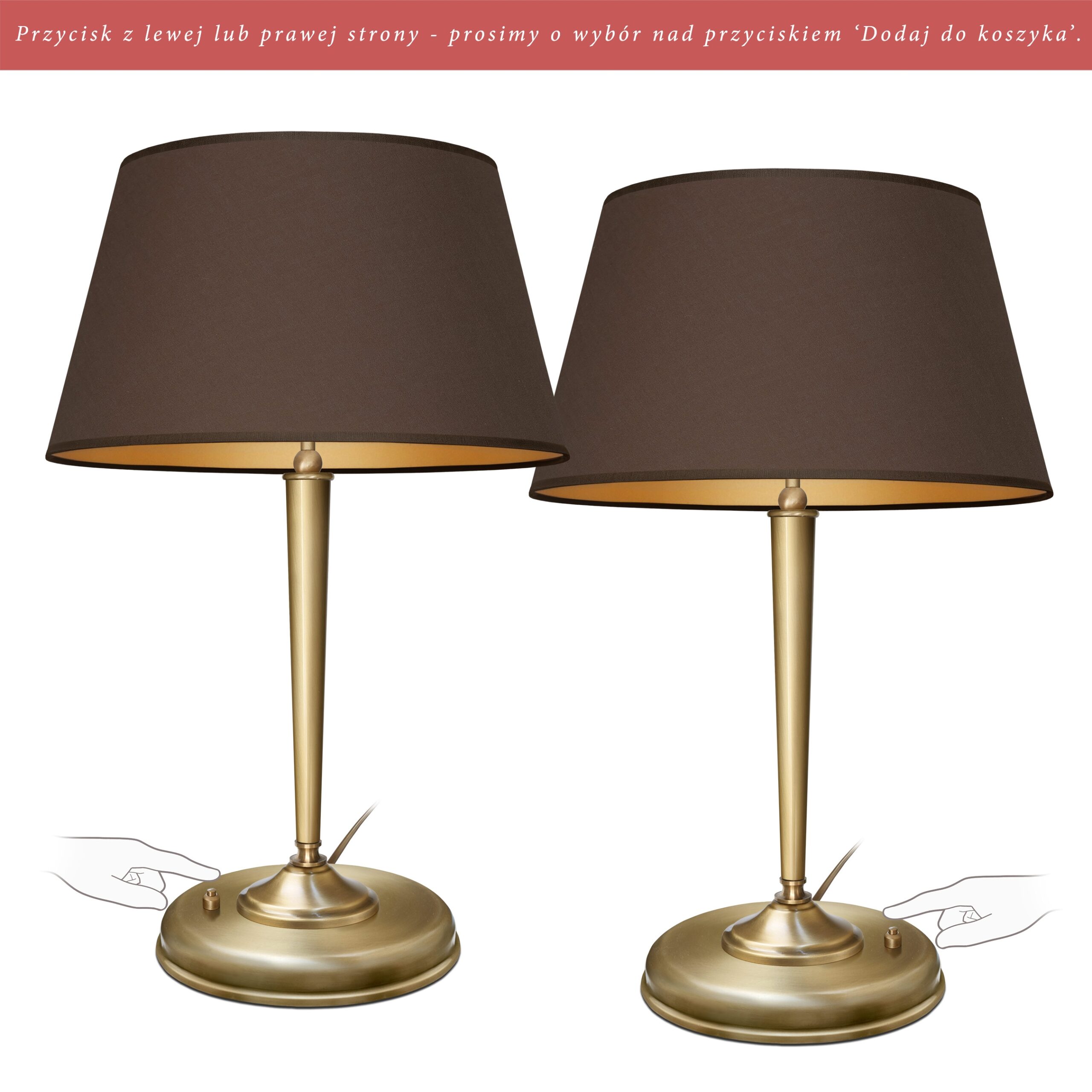 Minimalistyczna złota lampa na komodę YA-B2m-P - obrazek 2