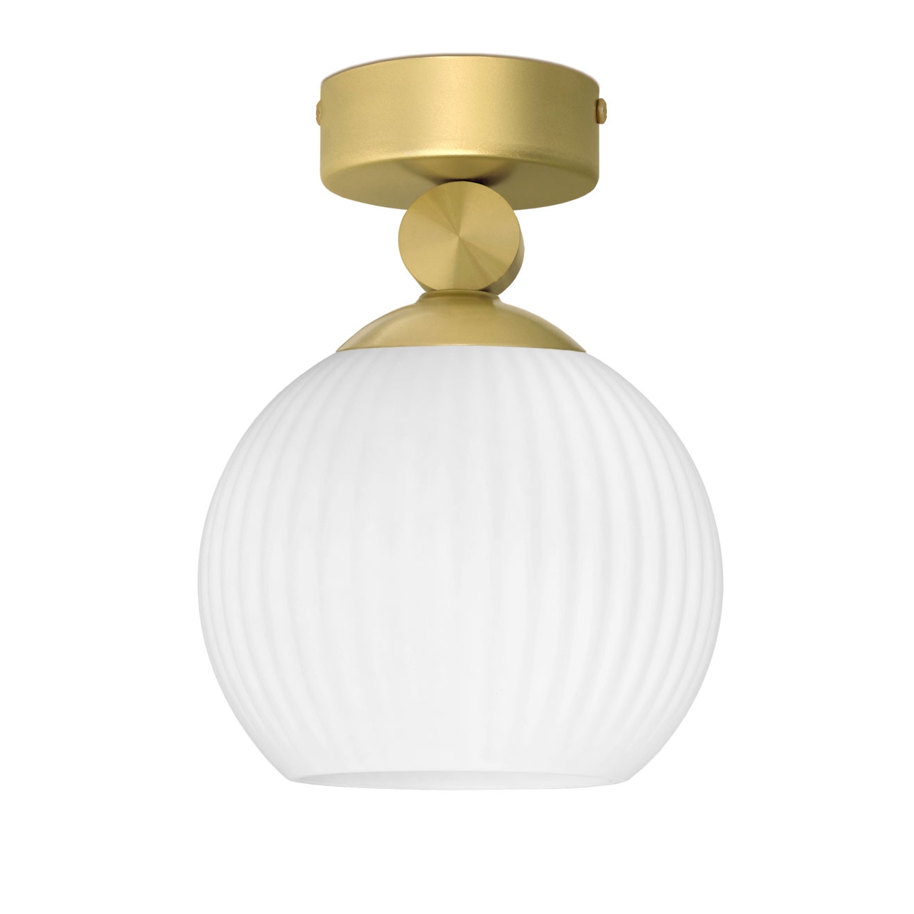 Złota krótka lampa z ryflowaną kulą GN-S1K