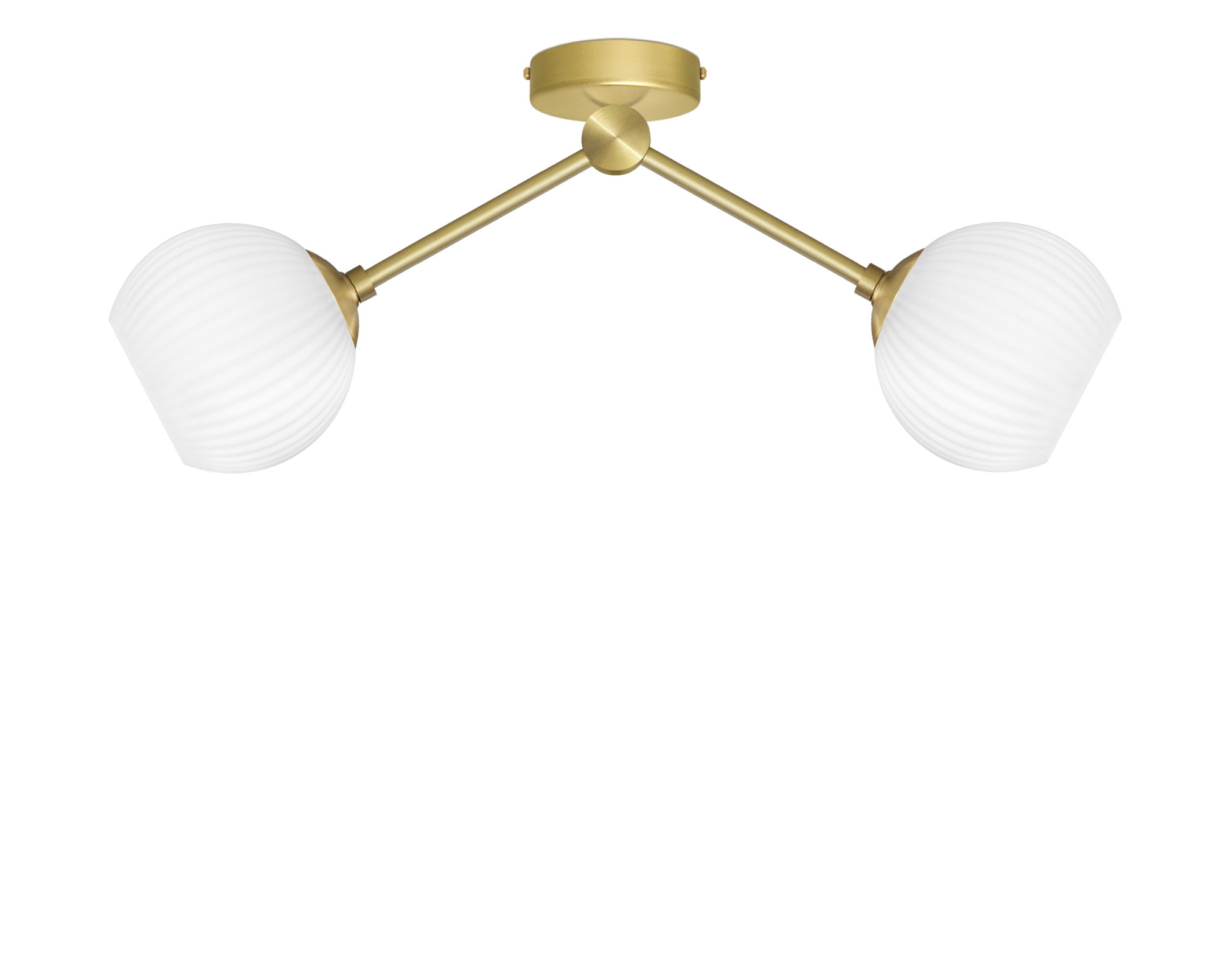 Niska złota lampa z ryflowanymi kloszami GN-S2K