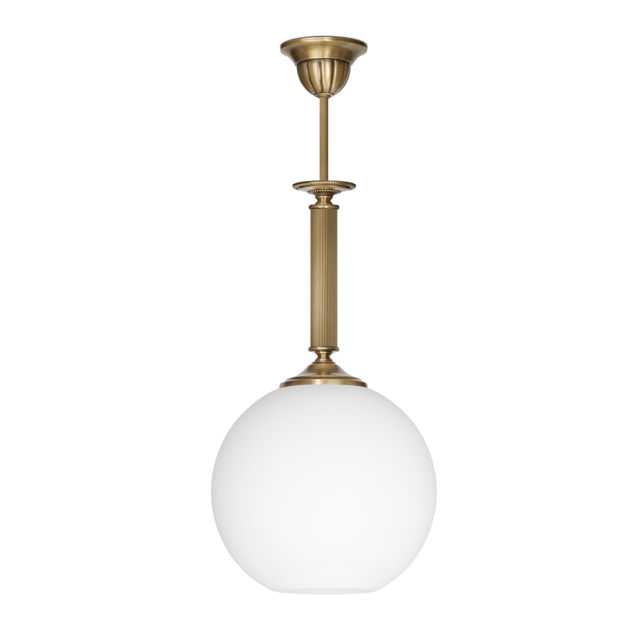 Złota lampa wisząca z dużą szklaną kulą QV-S1