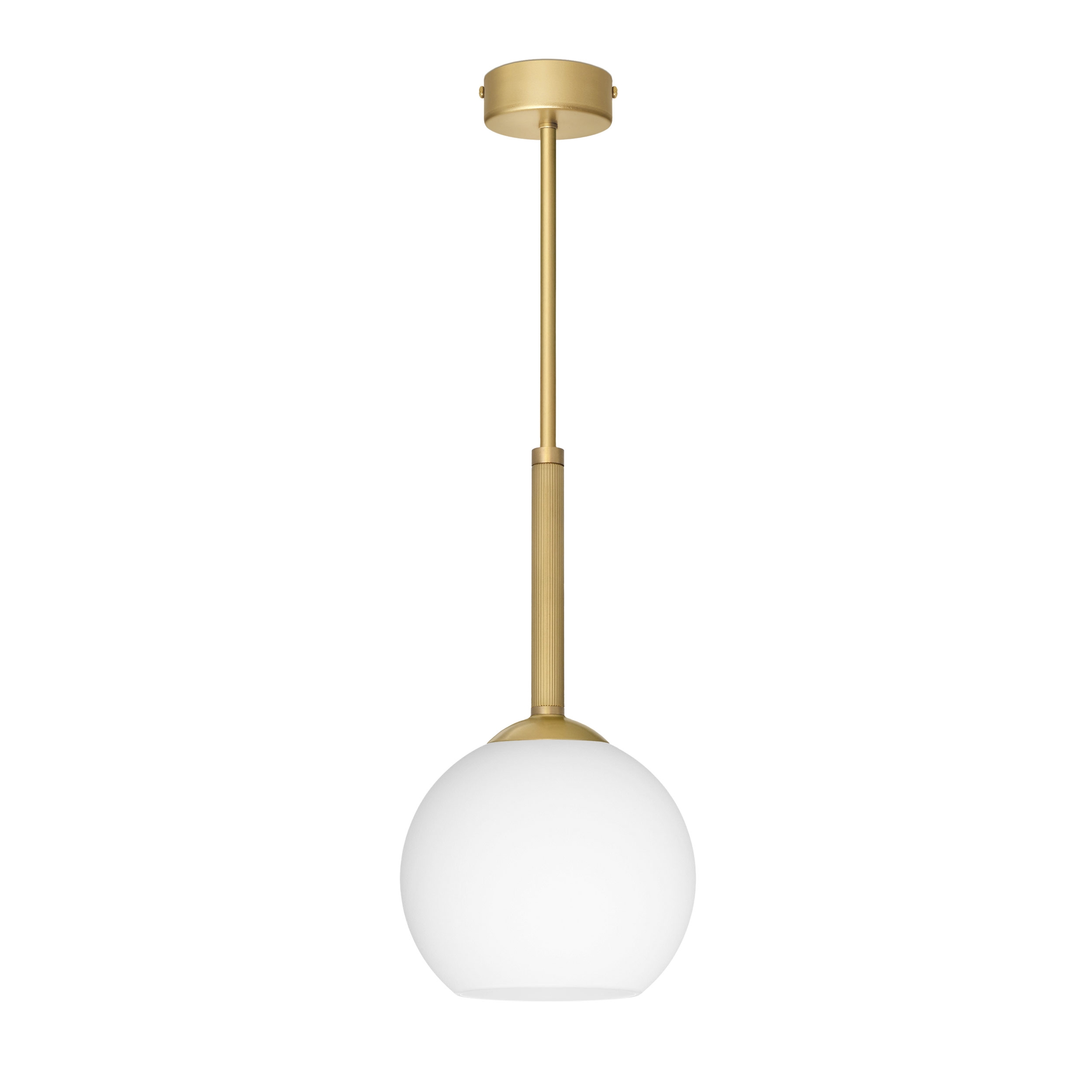 Lampa mosiężna wisząca z ryflowaną rurką EK-S1-18