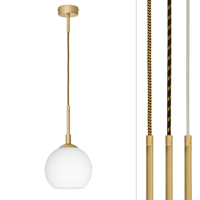 Lampa wisząca z mosiądzu z regulowaną wysokością EK-S1G-18