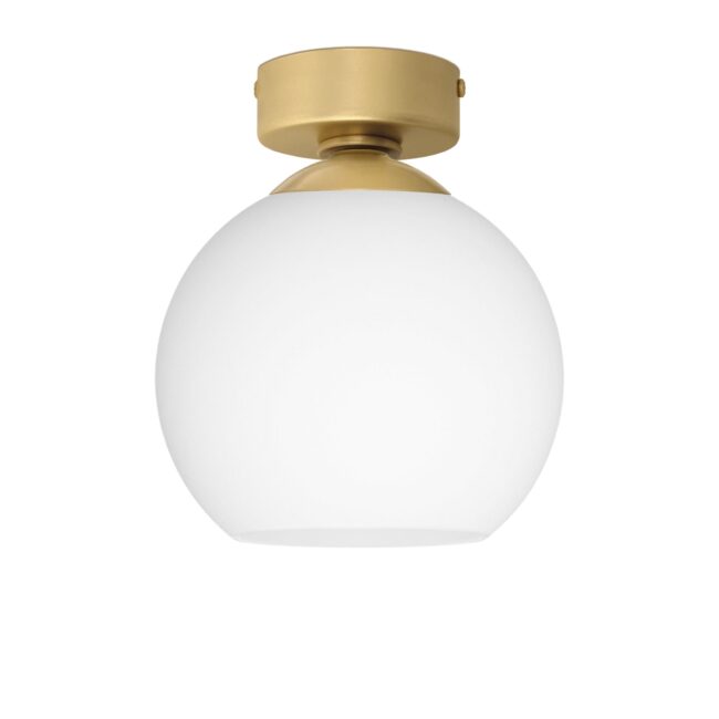 Mała złota lampa sufitowa z kloszem kulą EK-S1KU-16