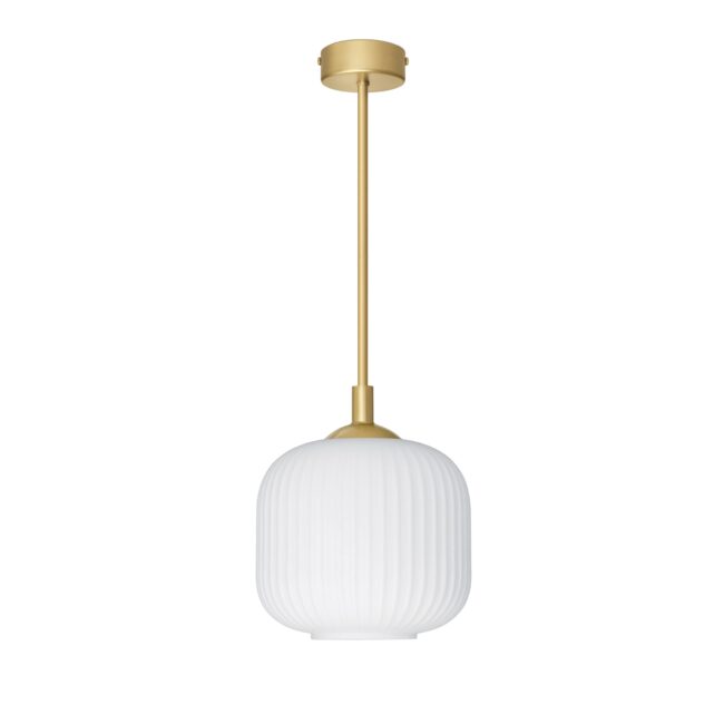 Lampa wisząca mosiężna z ryflowanym kloszem ER-S1U-19
