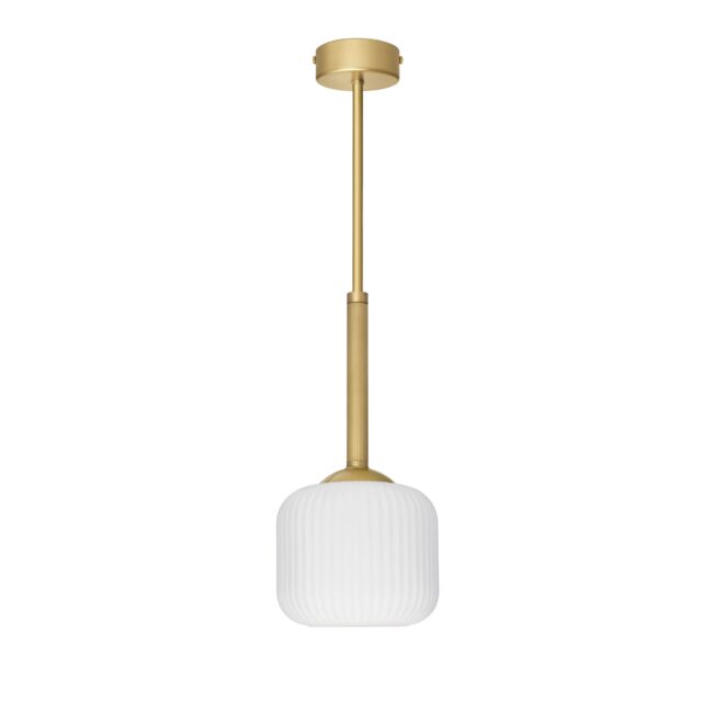 Złota mosiężna prosta lampa wisząca z kloszem 15cm ER-S1-15