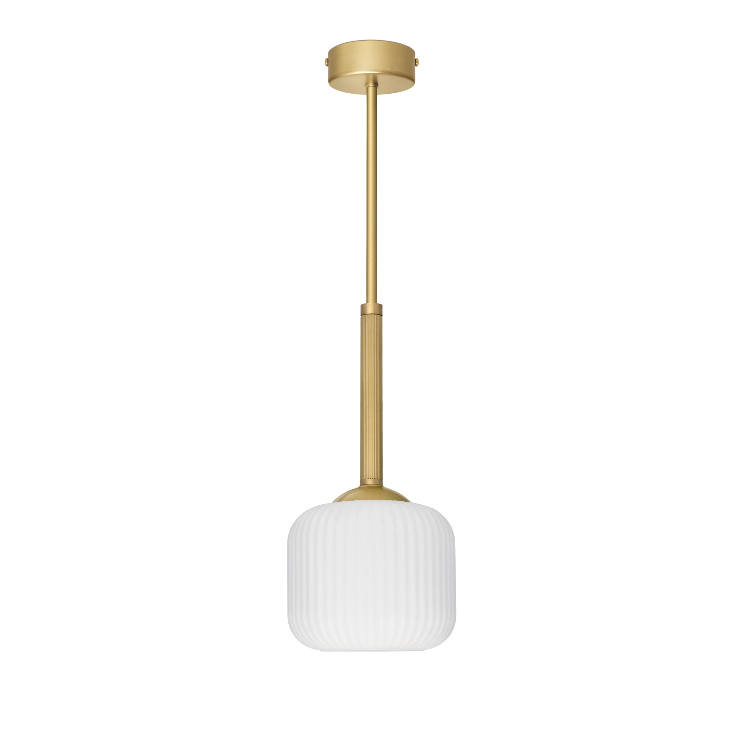Złota mosiężna prosta lampa wisząca z kloszem 15cm ER-S1-15